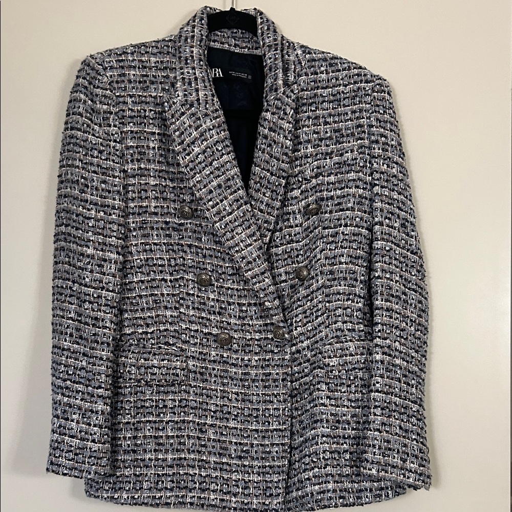 Zara Women's Classic Tweed Blazer
